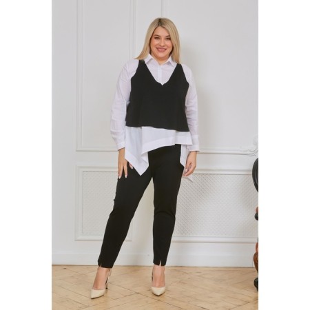 Female shirt, size 60, black and white color-1