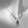 Necklace "India" leaves, color black silver, 32 cm