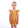 A set for a girl, the color is light beige/black/orange, height 128 cm