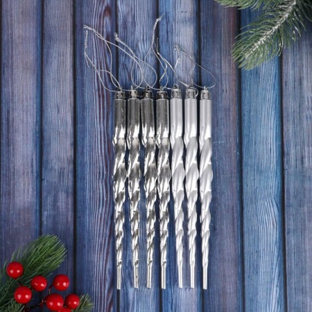 Jewelry decoration "Oblash - curl" (set 7 pcs) 19 cm, silver
