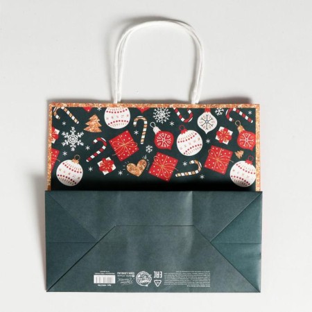 Package Gift craft "Happiness in the New Year", 22 x 25 x 12 cm, New Year-4