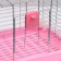 A cage for rodents with wheels and a retractable pallet, 49 x 33 x 37 cm, pink