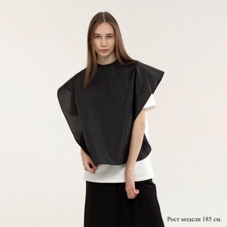 Pelerina hairdresser, Velcro, black color
