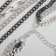 The beads "chain" are a square pearl in the cut, the color is black and white in silver, 53 cm