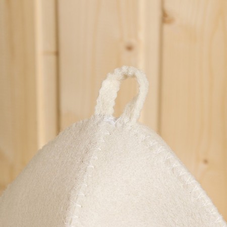 Set for the bath "White" without embroidery hat, mittens, rug in film-4