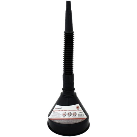 Plastic funnel with a flexible nose and filter, width 13.5 cm, height 38 cm 108312