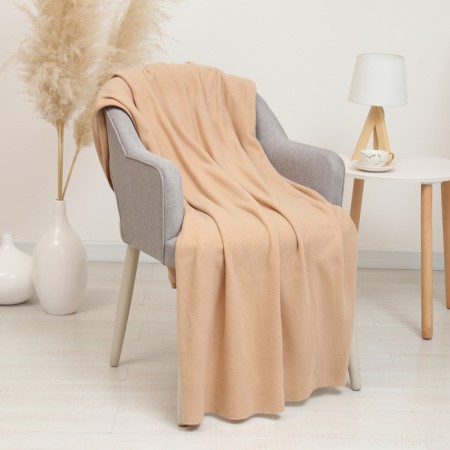 Plaid 100x150cm, beige 15-1314, fleece 160g/m, PE100%