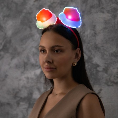 LED cap "cap" 18x16x3 cm, 2 LED, AG10X3 batteries (included), flicker, glow of multi-1