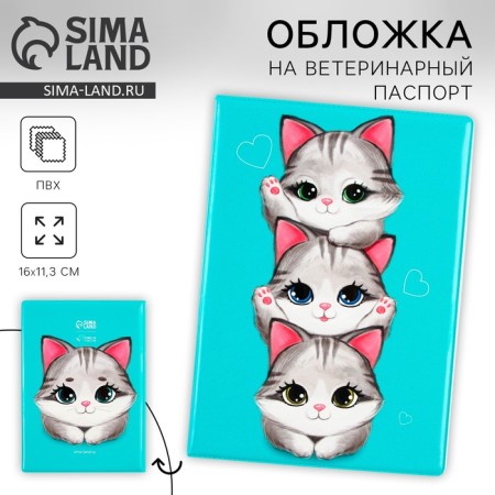 Cover for veterinary passport "Kittens", PVC