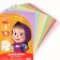 Cardboard tinted, A4, 8 sheets, 8 colors, moped, bilateral, in a bag, 180 g/m², Masha and the bear