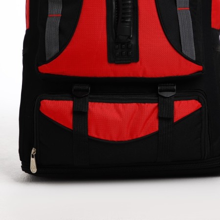 Tourist backpack on lightning, 4 external pockets, red/black color-5