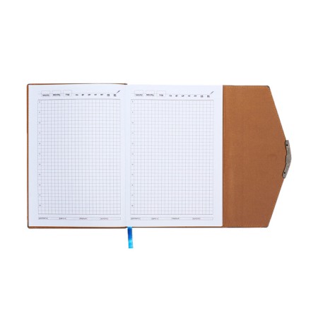 Organizer, A5, 140 sheets, cage, cover of the leatherette "style", blue-10