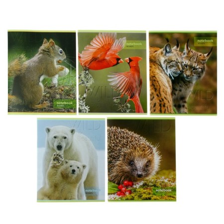 Notebook of 48 sheets in the Wild World cage, paper cover, type "D" block, mix