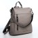 Women's backpack made of artificial leather with lightning, 4 pockets, gray color