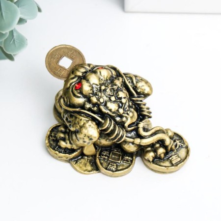 NECKE Bronze "Toad on Coins" 4 x 7 x 5.5 cm-2