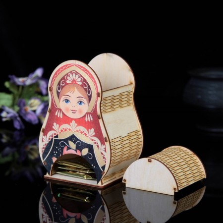 Tea house "Matryoshka" with UV seal, 10x10.5x16cm-4