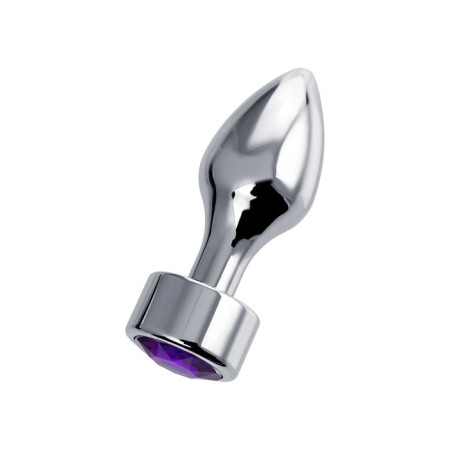 Anal traffic jam, metal, silver, with crystal, purple color, 9.5 cm, D 3.5 cm, 130 g-1