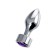 Anal traffic jam, metal, silver, with crystal, purple color, 9.5 cm, D 3.5 cm, 130 g