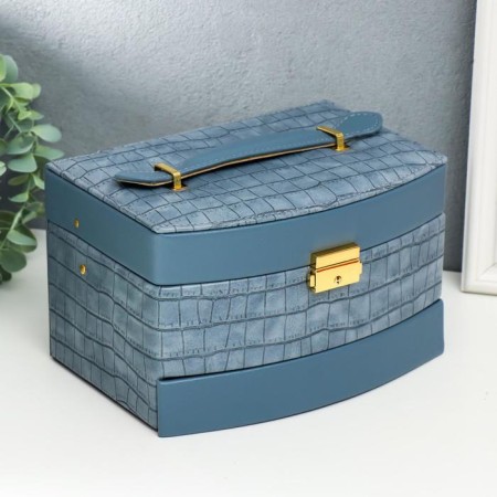 Casket to the leatherette for decorations chest "Blue python" Combined 13x15x21.5 cm