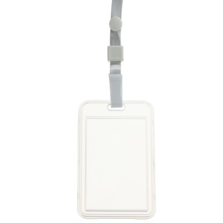 Badge vertical 54 x 85 mm, erichkrause book, transparent case, textile tape, mix color-1