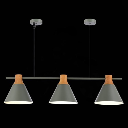 Suspended EVOLUCE lamp. Sle125113-03. Modica. 3x40 watts, E14, 23 cm, gray color-1