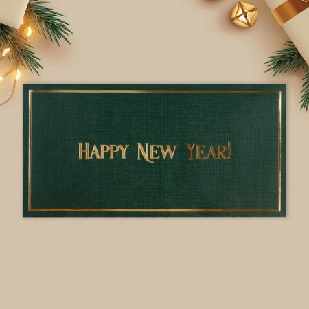 A set of gift envelopes "Happy New Year", 10 pieces, embossing, 22 x 11 cm, New Year-15