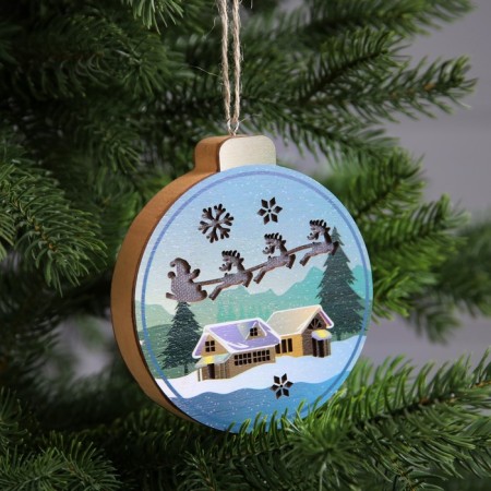 Christmas tree toy "New Year's Night", from batteries, glow warm white-1