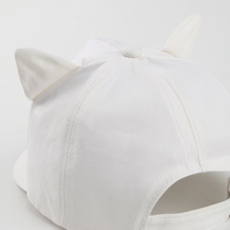 Baby cap for a girl "cat", with ears, color white rr 52-54 5-7 years-5