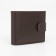 Male purse on the Textura button, for bills, for cards, for coins, brown color