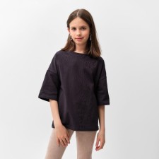 Футболка детская MINAKU:Basic line kids цвет графитовый, рост 104