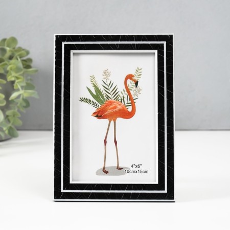 Photo frame plastic 10x15 cm "Double section" black 17.8x12.8x0.9 cm-1