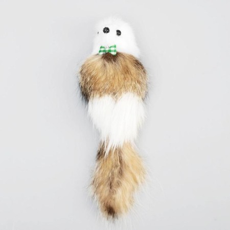 Mouse made of natural fur, case 7 cm, mix of flowers-2