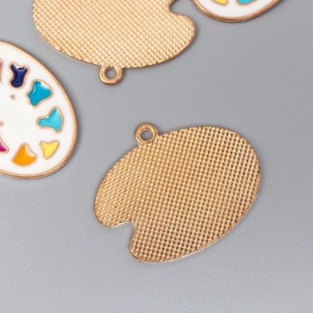 Decor for creativity Metal "Palette" gold, enamel 2.3x2.8 cm-1