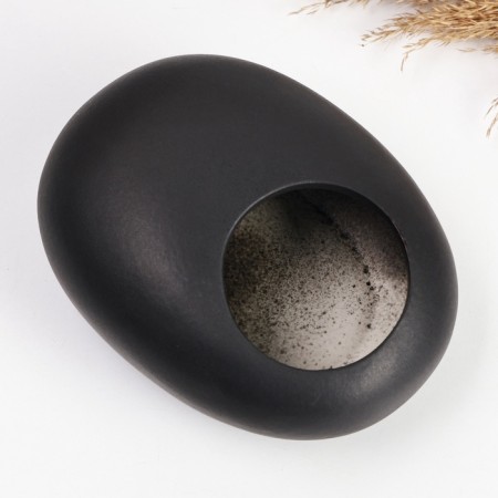 Kashpo - Bonsian "Galka" for cacti and succulents, black, 15x12x6cm-2