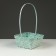 Wicker basket, 21.6 x 21.6 x 10/38 cm, green, bamboo