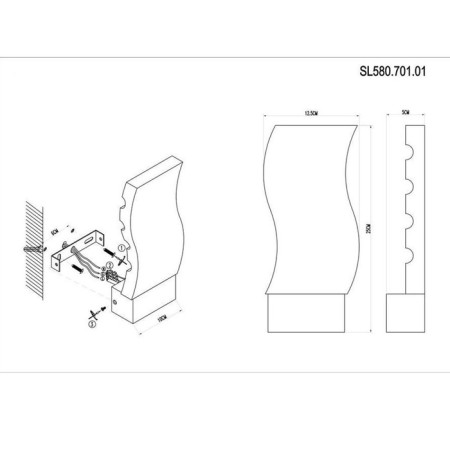 Wall lamp ST LUCE. SL580.701.01. 1x6 W, LED, 4000K, 12.5x25 cm, chromium color-3