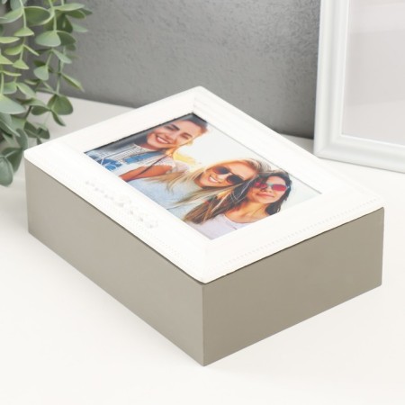 Casket wood with a photo frame 10x15 cm "Classic" 20x15x7.5 cm-3