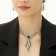 Set 2 objects: earrings, necklace "Phoenix" bend, white-idle color in silver, 35 cm