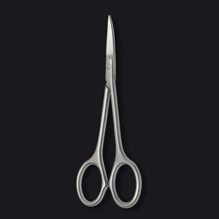 Manicure scissors "Premium", narrow, bent, 10.5 cm, on the blist, color is a matte silver-5