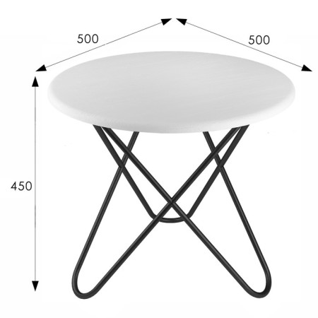 Commerce table Beautystyle 20, 500x500x450, White/Black-1