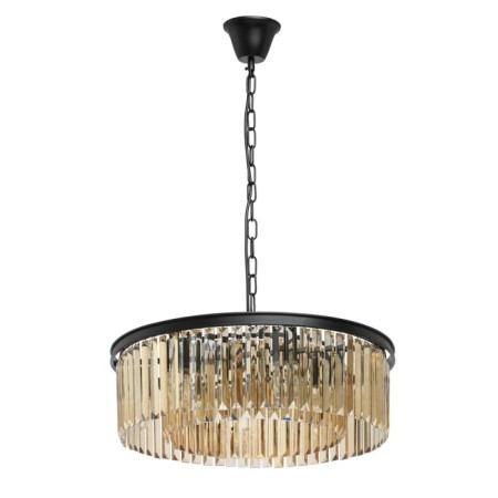 Goslar chandelier, 6x60W E14, black color, gold