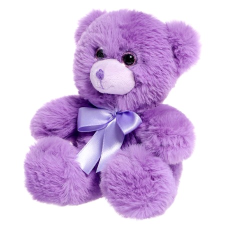 Soft toy-cords "Bear Luke", purple color, 14 cm-1