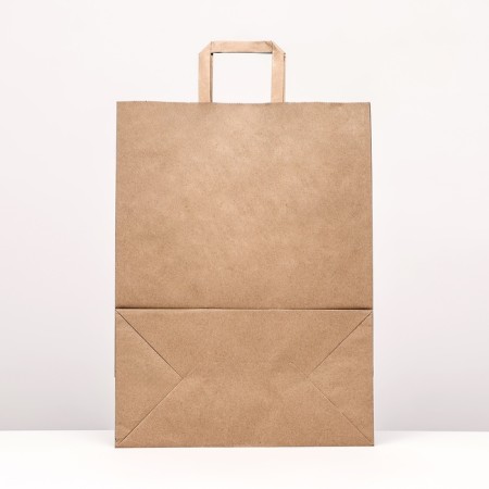 Paper package, flat handle Kraft 32 x 17 x 43 cm, 90 g/m²-1