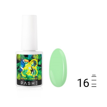 Pashe Neon Jungle gel polish, No. 16 mint, 9 ml