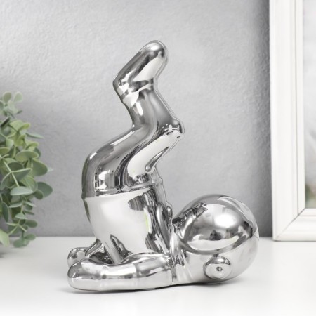 Souvenir ceramic stand for the glass "Cosmonaut - gravity" silver 16x11x19.5 cm-1