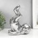 Souvenir ceramic stand for the glass "Cosmonaut - gravity" silver 16x11x19.5 cm