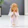 Souvenir Polystone "Angel-Land-Prayer" White-pink 9.5x4.5x5 cm