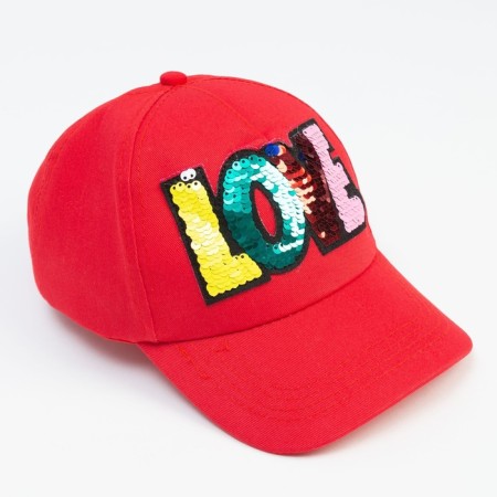 Cap for the girl Minaku "Love" color red, rr 52-4