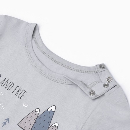 T -shirt for a boy, gray color, height 74 cm-1