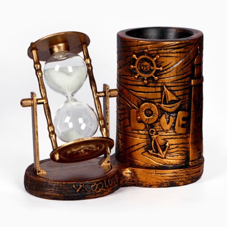 Sanding clock "Sea - Love", souvenir, organizer for the office, 16.5 x 8 x 13 cm-1